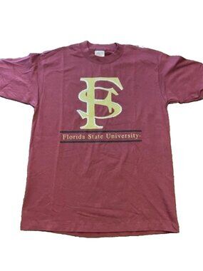 NWOT VINTAGE L ONEITA FSU Florida State Seminoles Single Stitch T Shirt Garnet